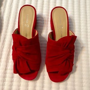 Chinese Laundry Red Suede Slides